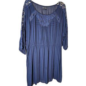 American Eagle Outfitters Women’s XXL Blue Lace Boho Peasant Dress or Top